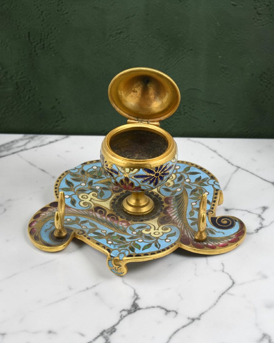 Encrier en cloisonné - France, début du XXe siècle -photo-3